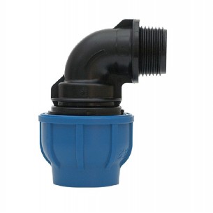 Koleno Connecto Plus s vonkajším závitom 63x2″, Koleno Connecto Plus s vonkajším závitom 63x2" slúži na spájanie 63 mm HDPE hadí