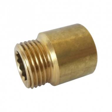 Predĺženie 3/4”x10 mm - mosadz, 
Mosadzné predĺženie 3/4"x10 mm slúži na predĺženie závitových spojok o 10 mm, alebo na spájanie