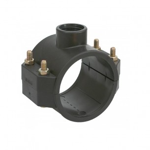 Navrtávací pás 63x1/2″, Navrtávací pás 63x1/2" sa používa pri vetveniach 63 mm HDPE hadice s vnútorným závitom 1/2", ako T-kus.,
